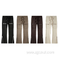 Autumn and winter American retro suede zipper trousers